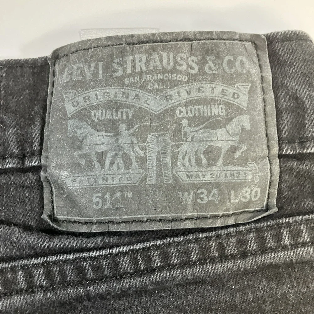 Levi's 511 Jeans Mens 34x30 Black Slim Fit Stretch Denim Pants